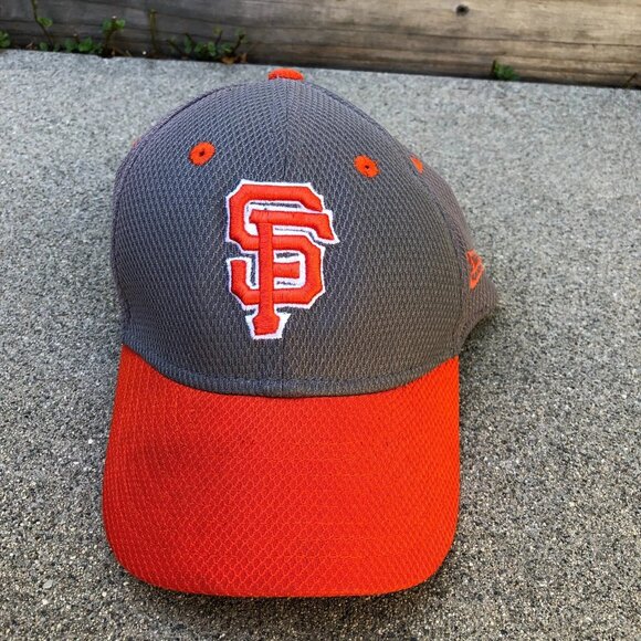 NEW ERA San Francisco Giants Baseball Hat Boys Kid Mesh Cap Grey Orange 39Thirty - Picture 1 of 8